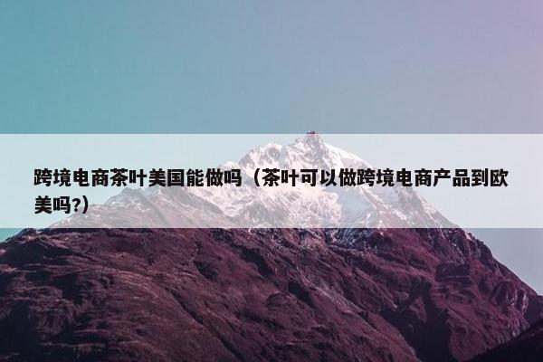 跨境电商茶叶美国能做吗（茶叶可以做跨境电商产品到欧美吗?）