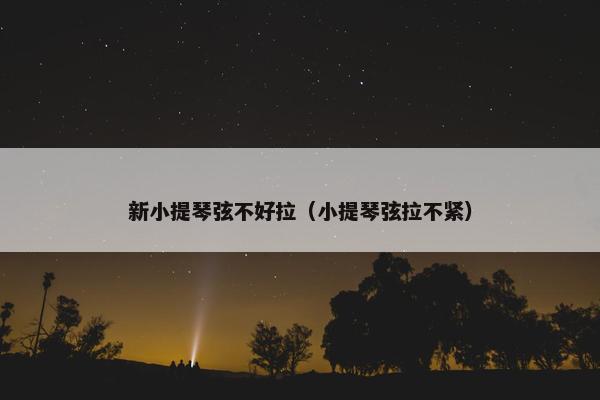 新小提琴弦不好拉（小提琴弦拉不紧）