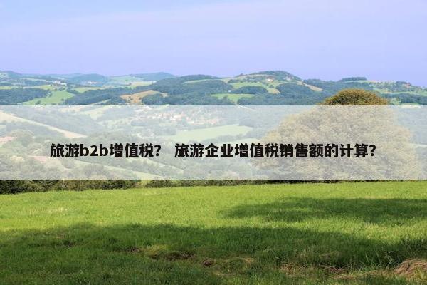旅游b2b增值税？ 旅游企业增值税销售额的计算？