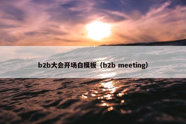 b2b大会开场白模板（b2b meeting）