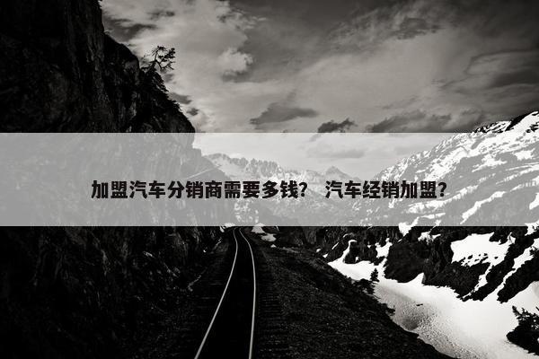 加盟汽车分销商需要多钱？ 汽车经销加盟？
