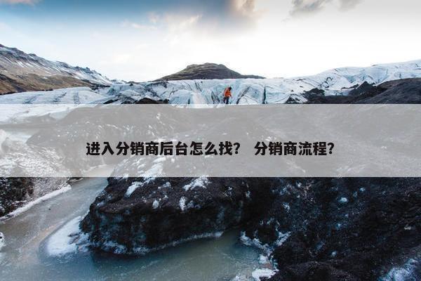 进入分销商后台怎么找？ 分销商流程？