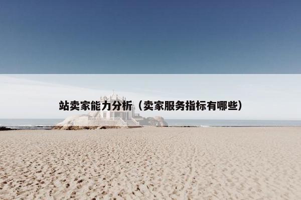 站卖家能力分析（卖家服务指标有哪些）