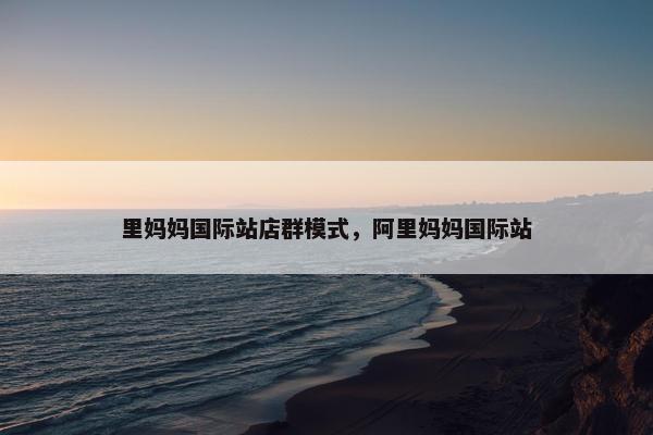 里妈妈国际站店群模式，阿里妈妈国际站