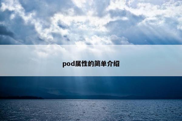 pod属性的简单介绍