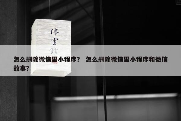 怎么删除微信里小程序？ 怎么删除微信里小程序和微信故事？