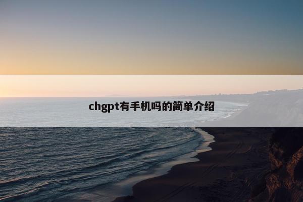 chgpt有手机吗的简单介绍