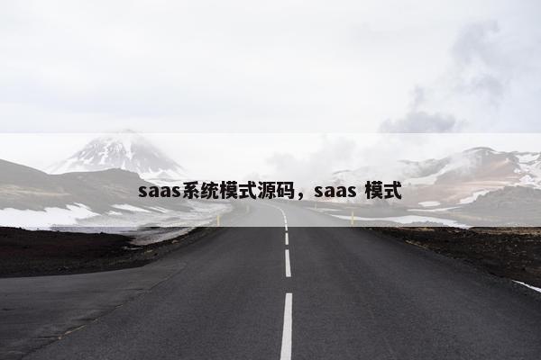 saas系统模式源码，saas 模式