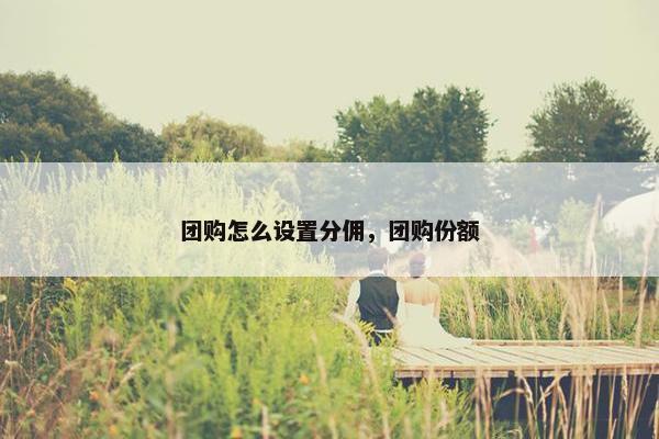 团购怎么设置分佣，团购份额