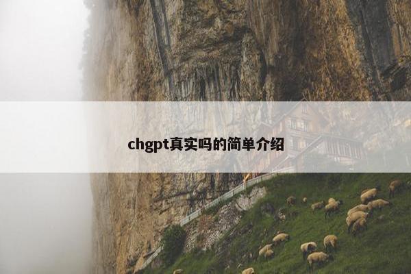 chgpt真实吗的简单介绍