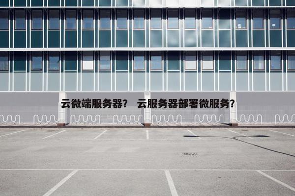 云微端服务器？ 云服务器部署微服务？