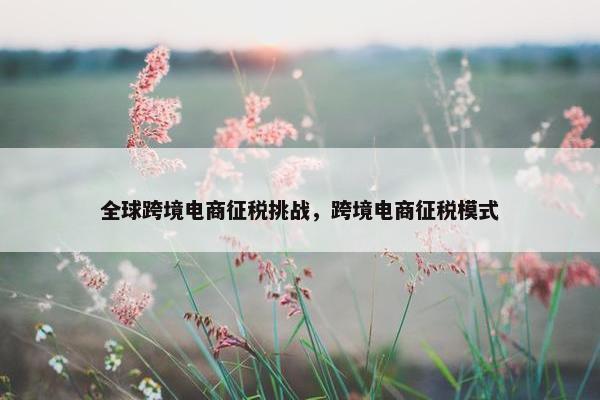 全球跨境电商征税挑战，跨境电商征税模式