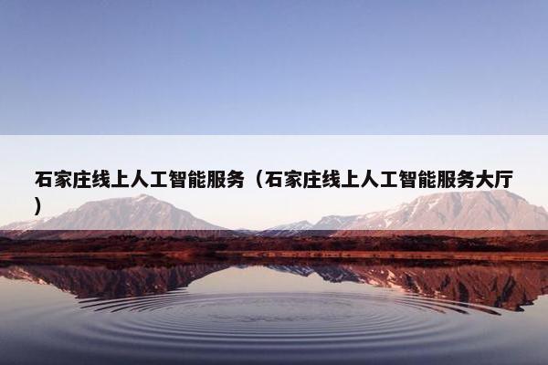 石家庄线上人工智能服务（石家庄线上人工智能服务大厅）