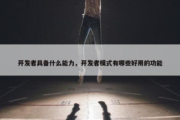 开发者具备什么能力，开发者模式有哪些好用的功能