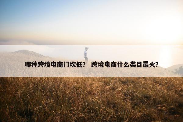哪种跨境电商门坎低？ 跨境电商什么类目最火？