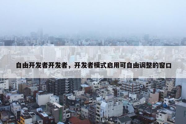 自由开发者开发者，开发者模式启用可自由调整的窗口