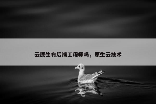 云原生有后端工程师吗，原生云技术