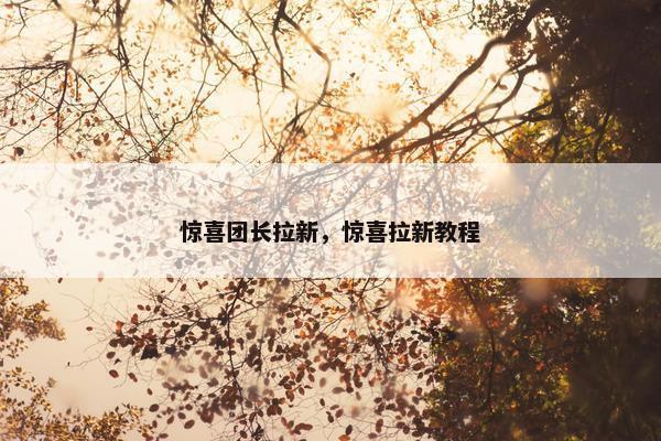 惊喜团长拉新，惊喜拉新教程