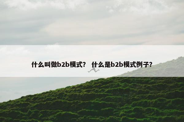 什么叫做b2b模式？ 什么是b2b模式例子？