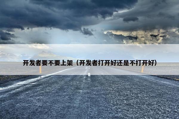 开发者要不要上架（开发者打开好还是不打开好）