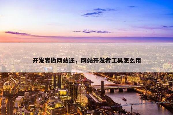 开发者做网站还，网站开发者工具怎么用