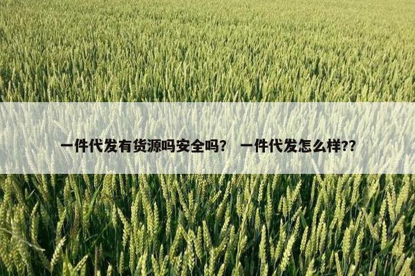 一件代发有货源吗安全吗？ 一件代发怎么样?？