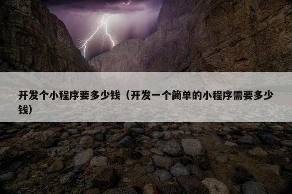 开发个小程序要多少钱（开发一个简单的小程序需要多少钱）