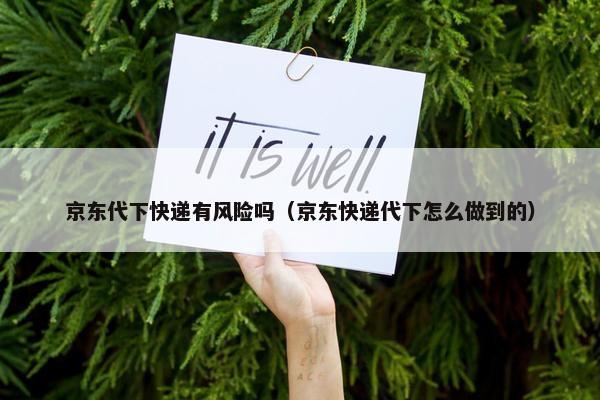 京东代下快递有风险吗（京东快递代下怎么做到的）