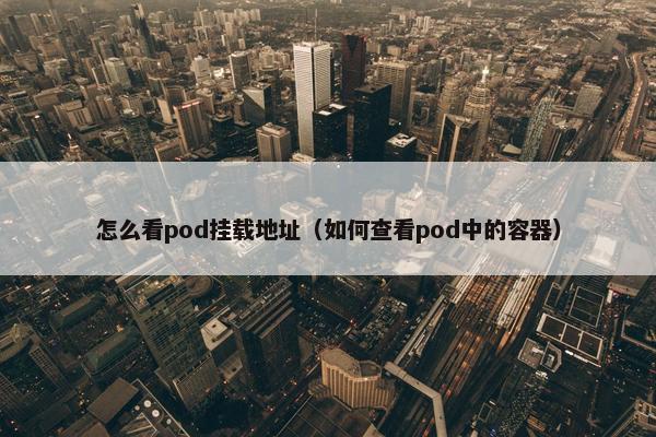 怎么看pod挂载地址（如何查看pod中的容器）