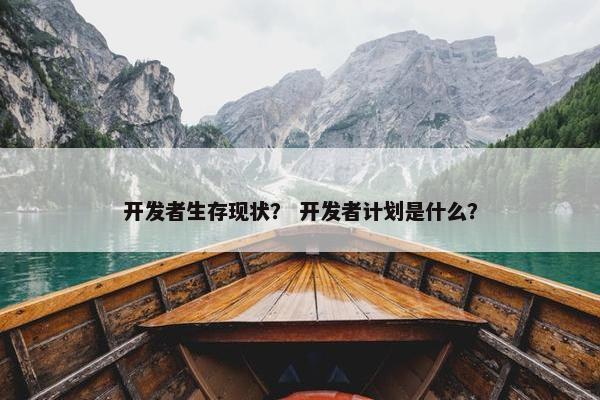 开发者生存现状？ 开发者计划是什么？