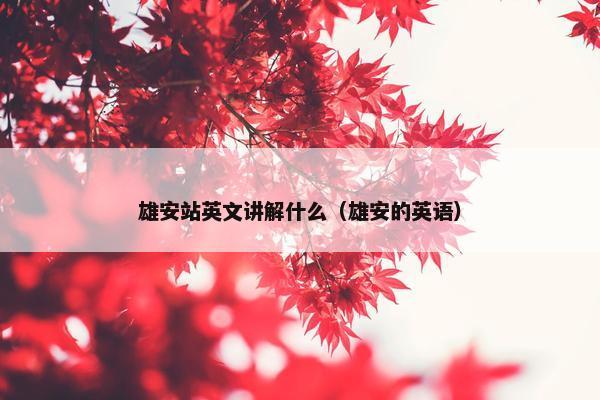 雄安站英文讲解什么（雄安的英语）