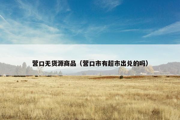 营口无货源商品（营口市有超市出兑的吗）
