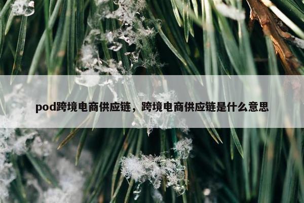 pod跨境电商供应链，跨境电商供应链是什么意思