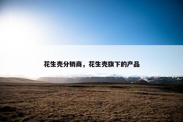 花生壳分销商，花生壳旗下的产品