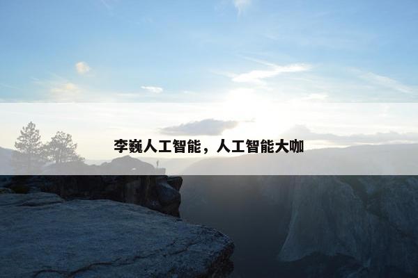 李巍人工智能，人工智能大咖