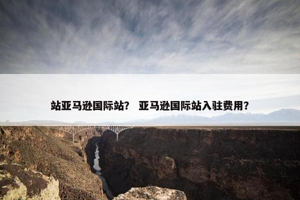 站亚马逊国际站？ 亚马逊国际站入驻费用？