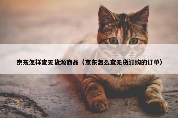 京东怎样查无货源商品（京东怎么查无货订购的订单）